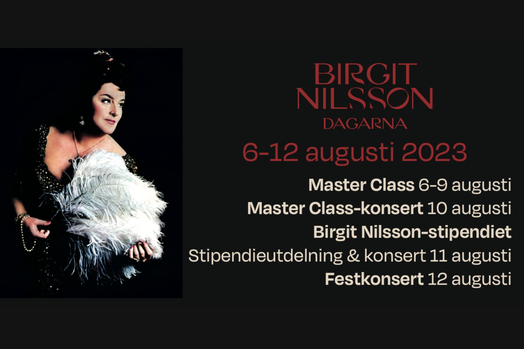 You are currently viewing Birgit Nilsson-dagar med opera, konserter och Master Class